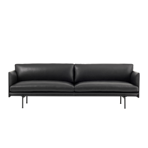 무토 아웃라인 소파 Outline Sofa 3Seater Refine Leather Black
