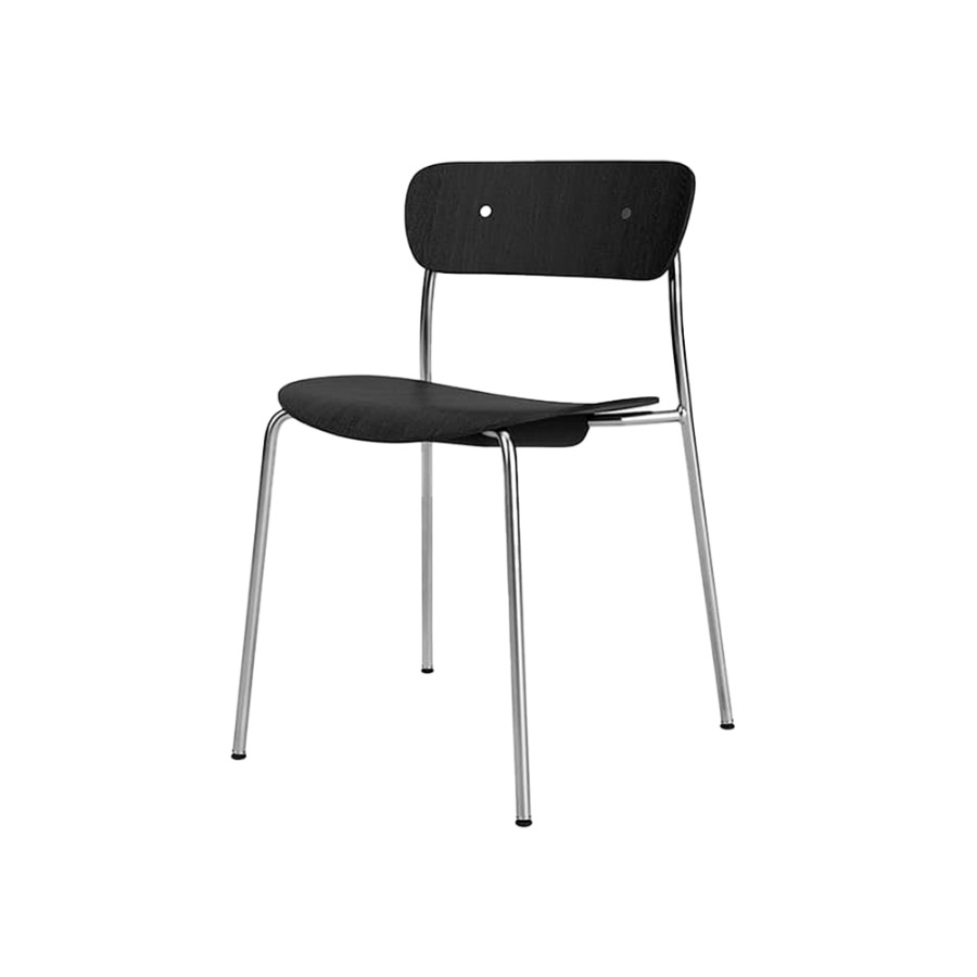 앤트레디션 파빌리온 체어 Pavilion Chair AV1 Chrome / Black Lacquered Oak / Chrome Fitting