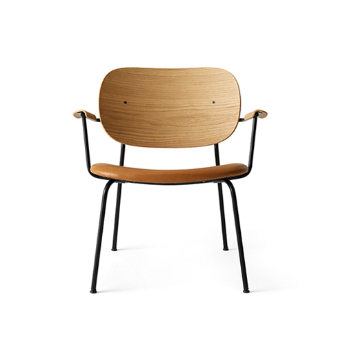 메누 코 라운지 체어Co Lounge Chair Black Steel Natural Oak / Dakar 0250