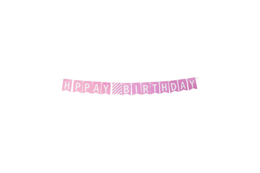Happy Birthday Banner Pink