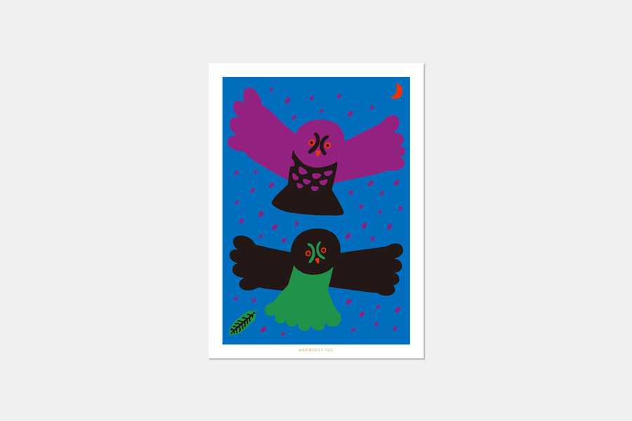 웜그레이테일 카드 Owl Owl Post Card