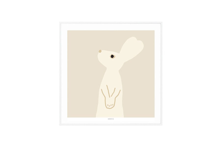 웜그레이테일 포스터 Heart Rabbit Square 4sizes Beige