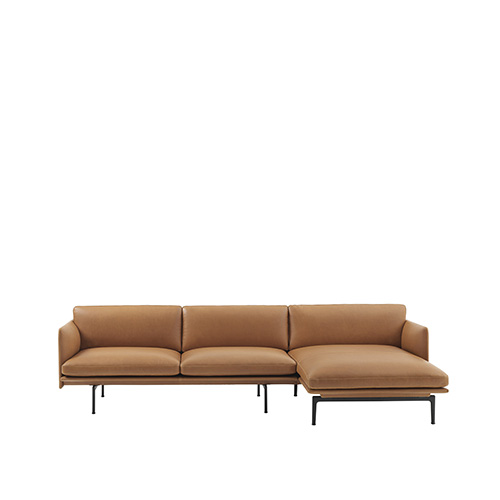 무토 아웃라인 소파 Outline Sofa Chaise Lounge Refine Leather Cognac