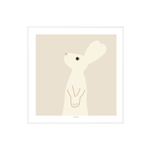 웜그레이테일 포스터 Heart Rabbit Square 4sizes Beige