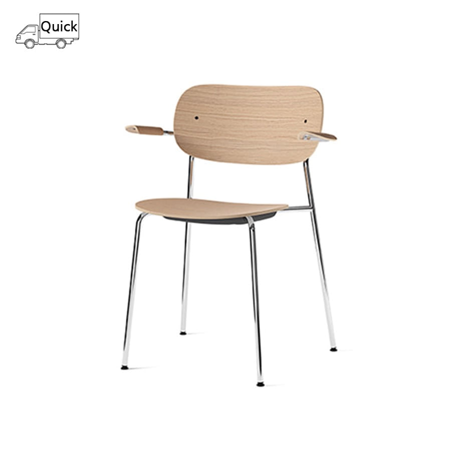 메누 코 체어 W 암레스트Co Chair w Armrest Chrome Natural Oak