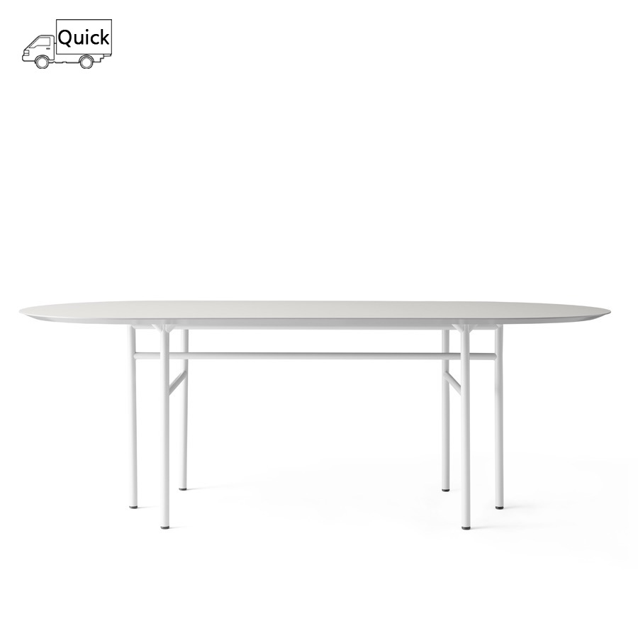 메누 스네어가드 다이닝 테이블 오발Snaregade Dining Table Oval Light Grey Steel / Mushroom Linoleum