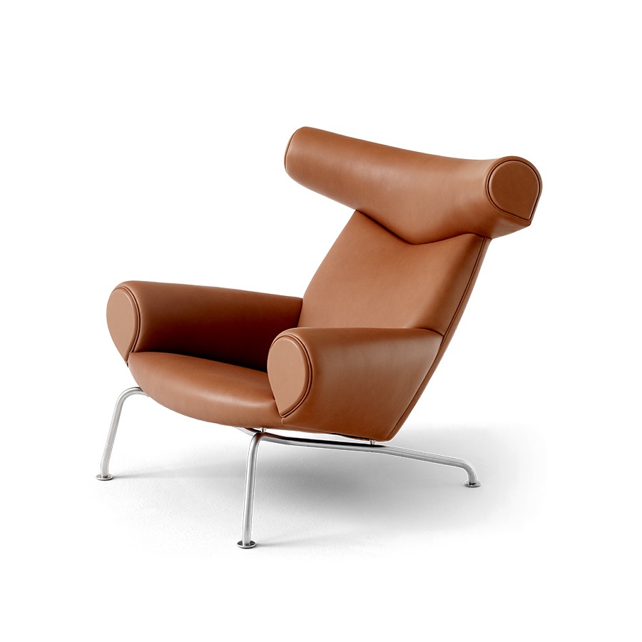 프레데리시아 웨그너 옥스 라운지 체어 Wegner Ox Lounge Chair Stainless Steel/Leather Cognac