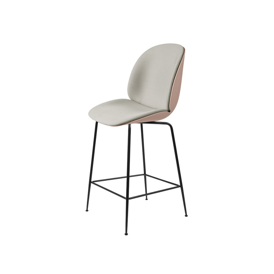 구비 비틀 카운터 체어Beetle Counter Chair Front Upholstered Black Pink Shell/Waterborn0123