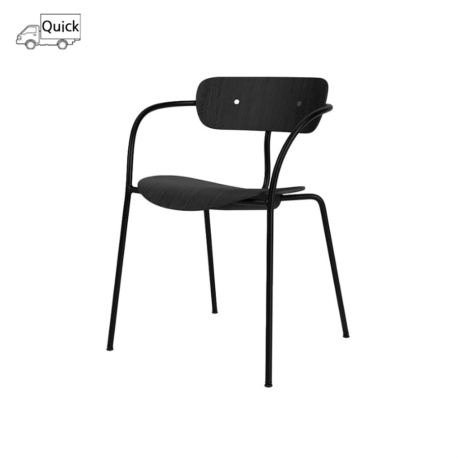 앤트레디션 파빌리온 암체어 Pavilion Arm Chair AV2 Black / Black Lacquered Oak / Chrome Fitting