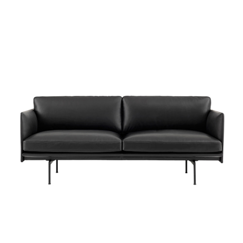 무토 아웃라인소파 Outline Sofa 2Seater Refine Leather Black