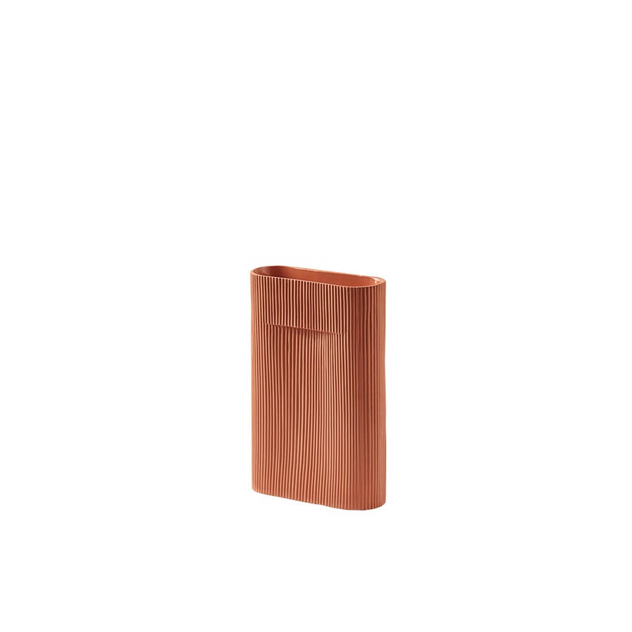 무토 리지 베이스 Ridge Vase H 35cm Terracotta
