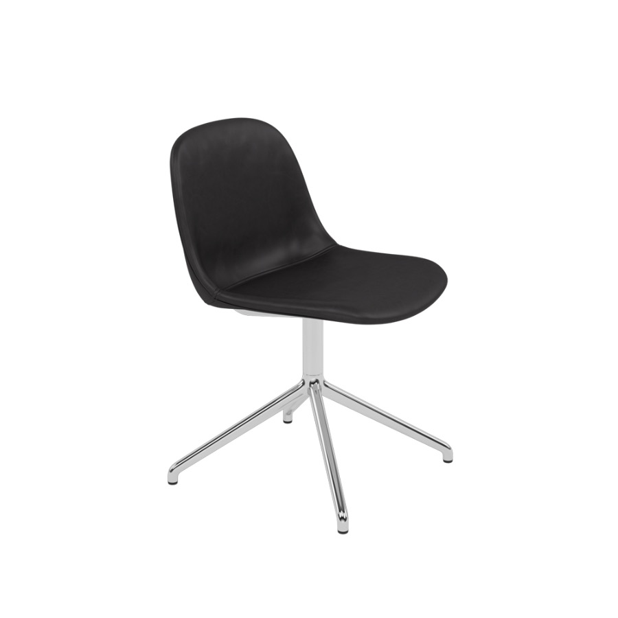 무토 화이버 체어 Fiber Chair Swivel Aluminum/Refine Leather Black